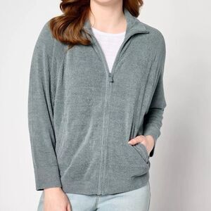 Barefoot Dreams Blue Cove CozyChic Ultra Lite Full-Zip Cardigan Size XXS/ XS